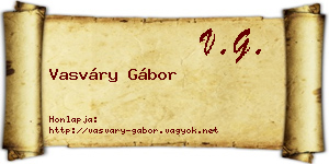 Vasváry Gábor névjegykártya